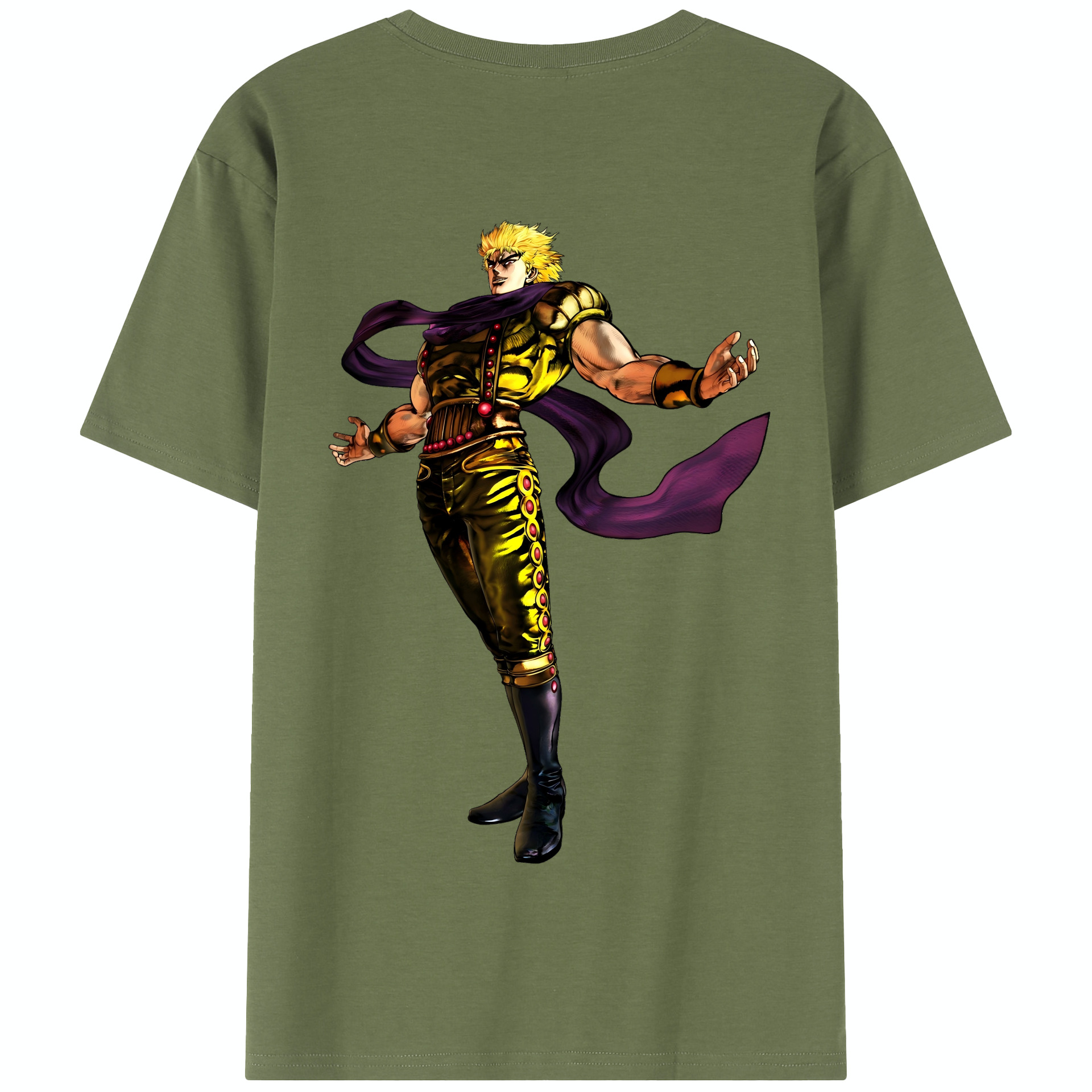 （画像用） ジョジョの奇妙な冒険 ディオ?ブランドー JoJo's Bizarre Adventure Dio Brando 綿100％半袖Tシャツ（背面プリント）